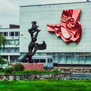 The monument to the dead liquidators at the Chernobyl NPP «Prometheus»